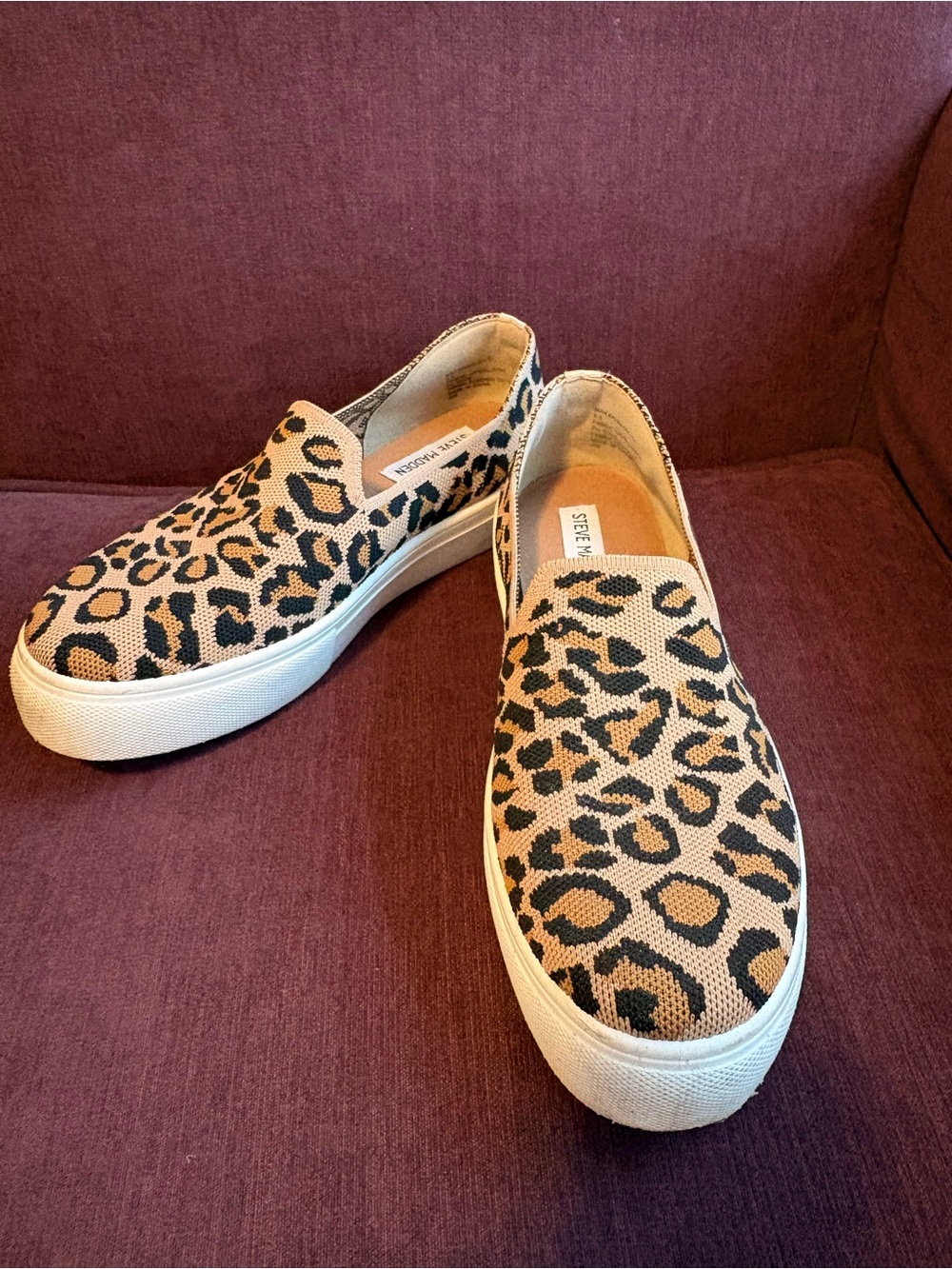 Steve Madden Leopard Slip-On Platform Sneakers - Tan & Black